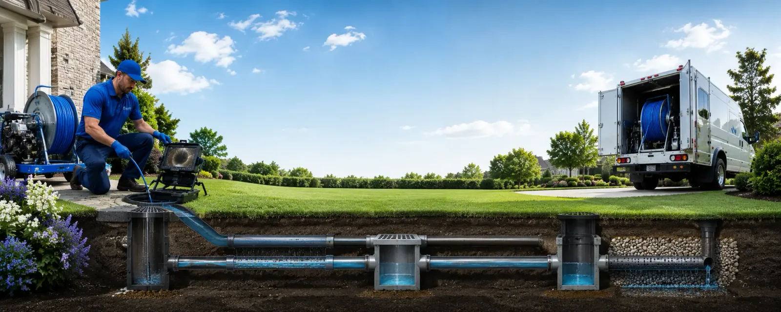 Outdoor drain cleaning information for Lawn, PA